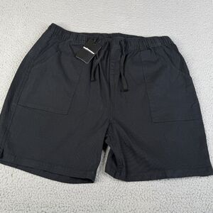 The Hundreds Shorts Mens XL Black Denim Elastic Waist Pockets Stretch Skate Surf